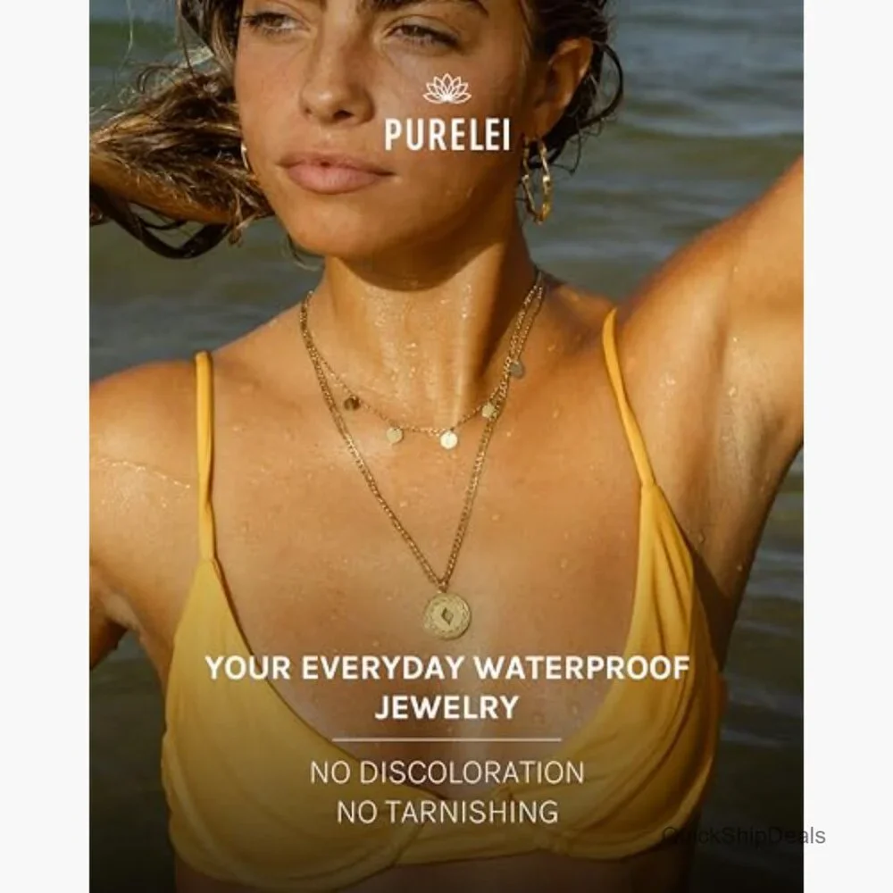 Gold Plated Stainless Steel Adjustable Chain Necklace with Pendant